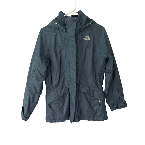 The North Face Women Blue Teal Insulated Hooded HyVent Jacket Size Small - EUC - Picture 3 of 12